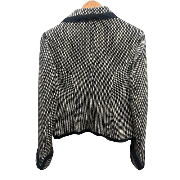 The Limited Black and Gray Tweed Floral Applique Tweed Wool Blend Blazer - Picture 7 of 8